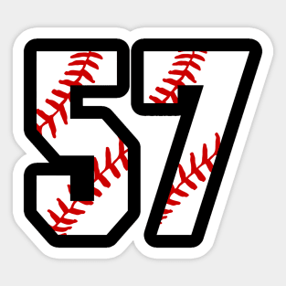 Baseball Number 57 #57 Baseball Shirt Jersey Favorite Player Biggest Fan Sticker